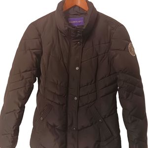 MADDEN GIRL Women's/Teens Quilted Puffer Jacket Size Small Petite Zipper w/ Snap